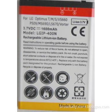 Standard LG LGIP-400N Battery for LG Optimus T M S VS660 P509 MS690 LS670 Vorter